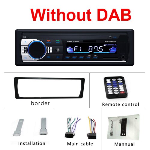 Hikity-Autoradio stéréo, Bluetooth, récepteur, MP3, USB JSD-520, SD, entrée auxiliaire, 1 din, lecteur multimédia, pour voiture: ISO And NO DAB