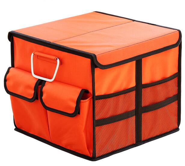Car storage box car organizer bag trunk folding Multi-function home storage box Car backup storage box Trunk box bag: Orange