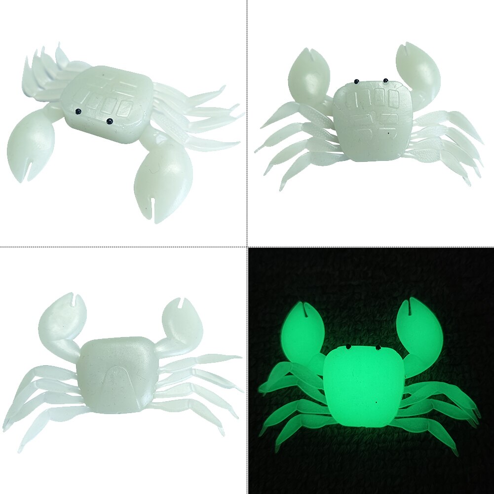 Señuelo de pesca suave, cebos de cangrejo brillantes, 3,5g, 7g, 13,5g, cebo blando luminoso, cebo de silicona Artificial, 3 D, 6 piezas