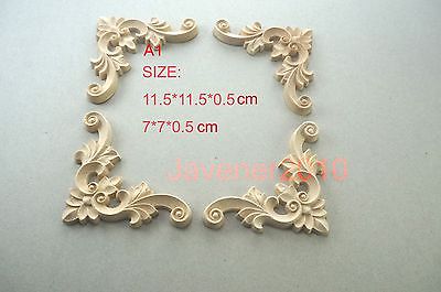 4 Stück Holz-Onlay Applikationen - 20x20cm Für Möbel & Türen