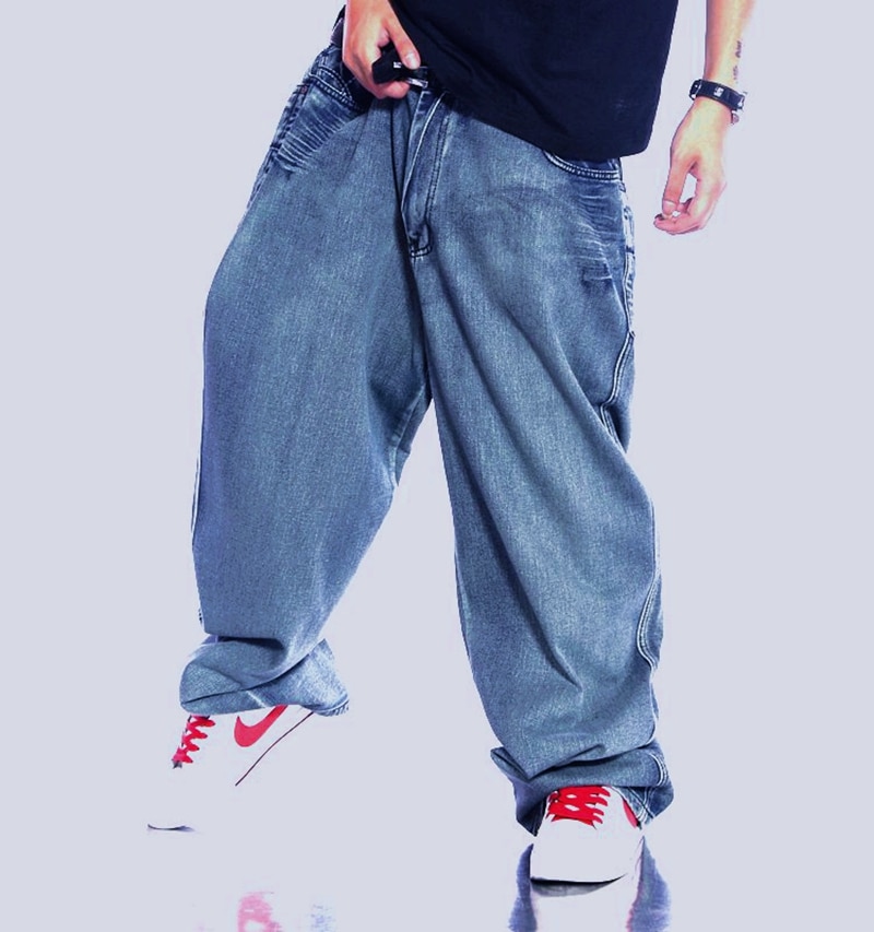 Mannen Retro Baggy Jeans Vintage Gewassen Denim Broek plus size 42 44 46 Mannelijke Hiphop Skateboarder Jeans Jeans high street mode