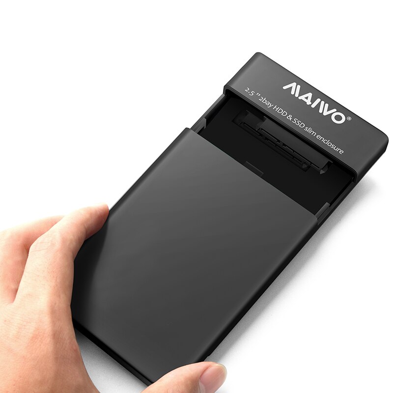 Maiwo K25682 2 Bay Hard Disk Drive Box with 2.5 Inch SATA/HDD/USB Enclosure