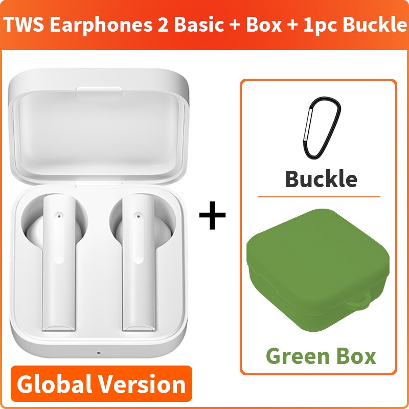 Écouteurs Bluetooth sans fil d'origine Xiaomi Air 2 SE écouteurs Air2 SE TWS Mi Ture SBC/AAC contrôle tactile: GV Add Green Case