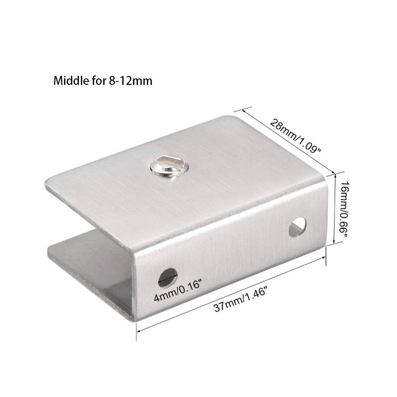 Glass Shelf Brackets - Adjustable Stainless Steel Glass Clamp Clip Holder Rectangle 10 Pcs