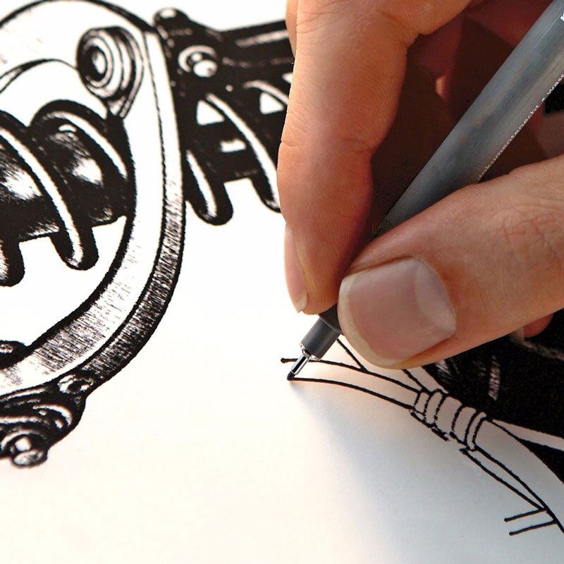 1Pc Waterproof Painting Pigment Lining Micron Ink Art Marker Black Fineliner Sketch Pen Needle Pen School Supplies Stationery