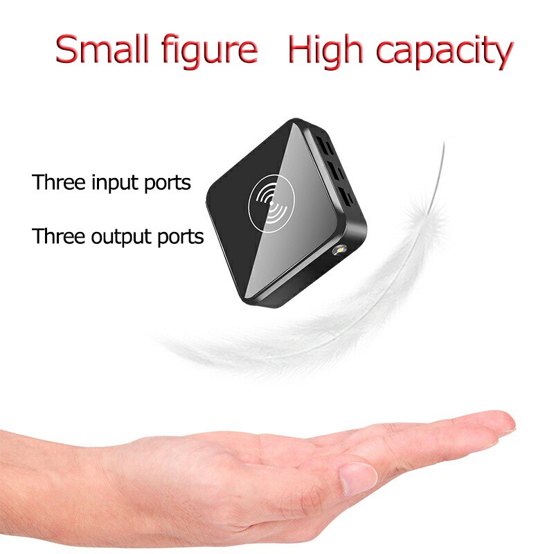 Energie 30000mAh Mini QI kabellos Energie Digital Anzeige Mit 3 USB Häfen Schnelle Ladung Batterie für IPhone Xiaomi Samaung