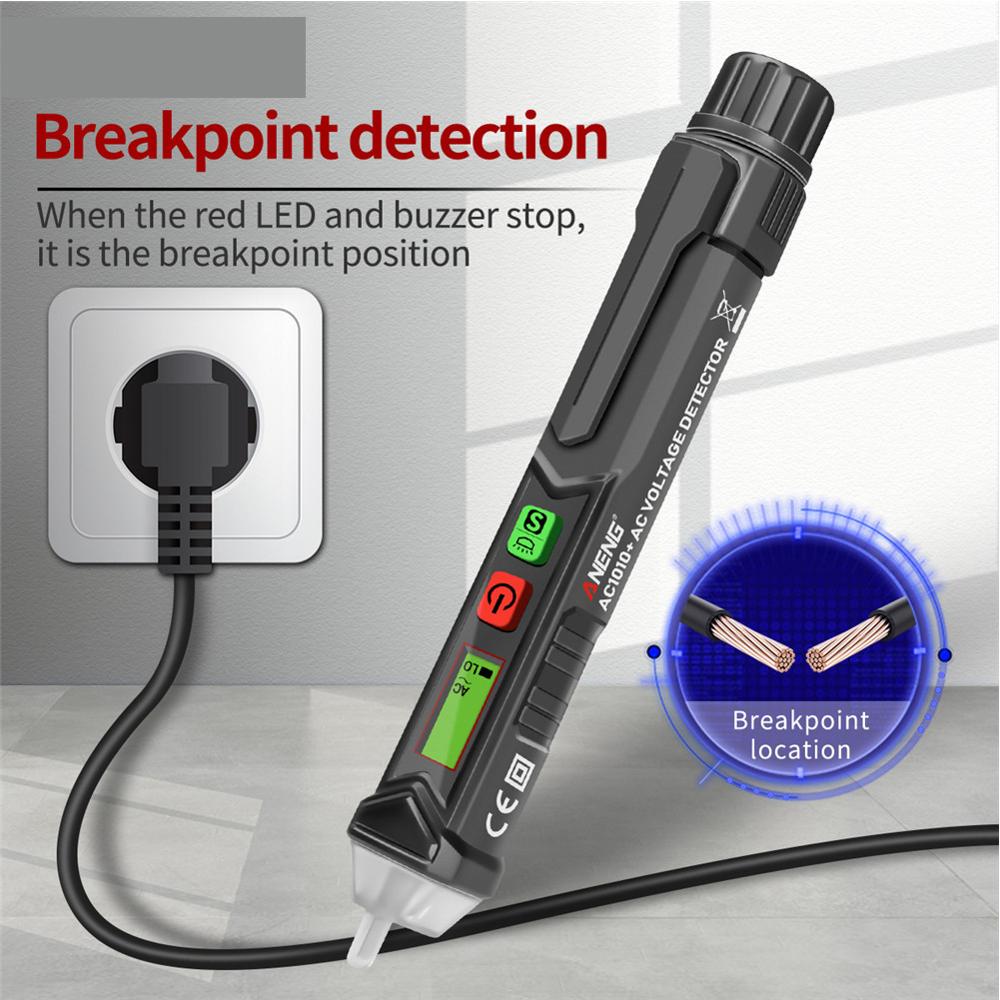 AC Voltage Test Pen Intelligent Non-contact Tester Power by 2*AAA Battery with LED Flashlight AC Voltage Measure Tester