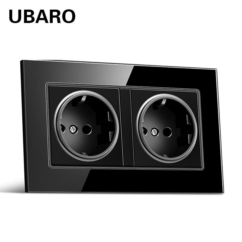 Ubaro 146*86 duitse standaard kristal gehard glas tomada priz stekkerdoos stopcontact stopcontact  ac100-250v