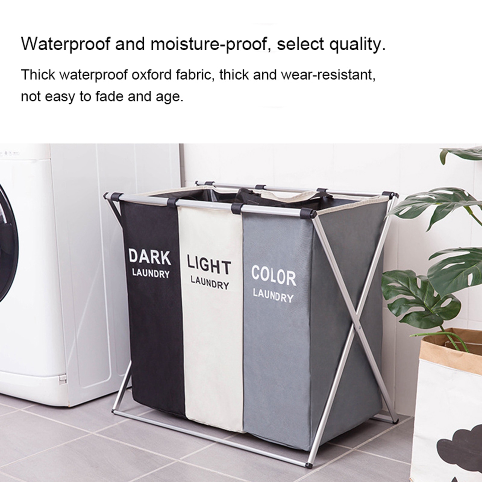Wasmand Gedrukt Donker Licht Kleur, Opvouwbare Wasmand/Sorter Met Aluminium Frame, Kleren Wassen Opslag Voor Thuis