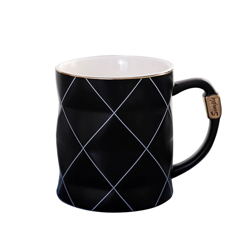 nordisch Goldene Schwarz und Weiß Netz Geometrie Keramik Kaffee Becher Porzellan Saft Trinken Tasse Kaffee Milch Tee Tasse