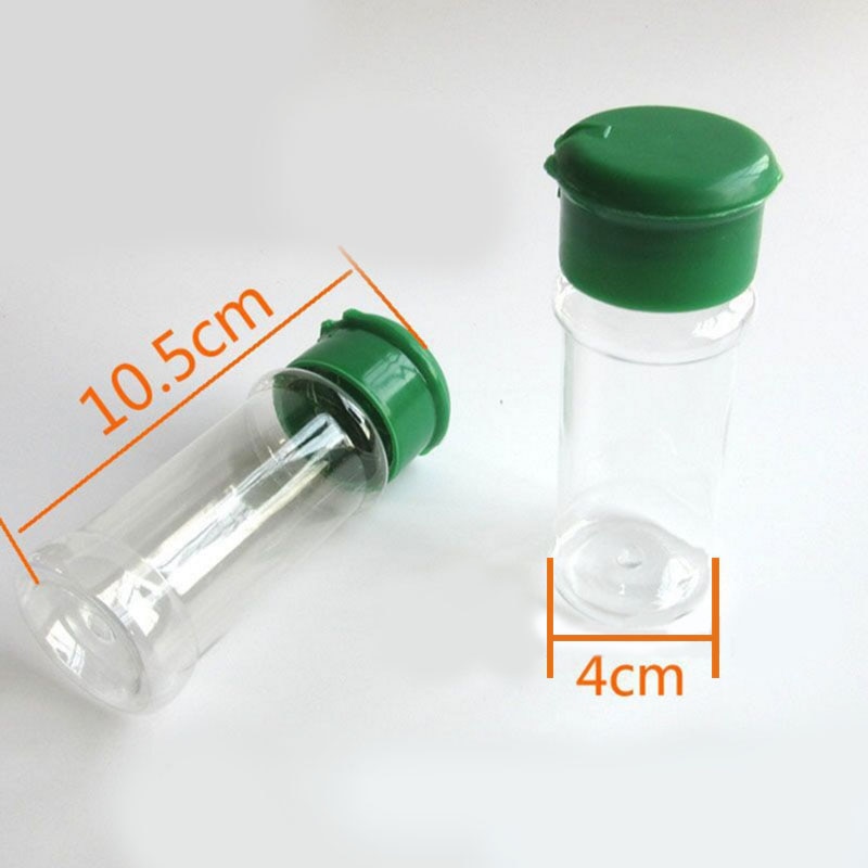4 st plast salt peppar vinägerolja cruet shaker burk klar flaska gryta kökstillbehör kryddflaska 10.5*4 cm 100 ml