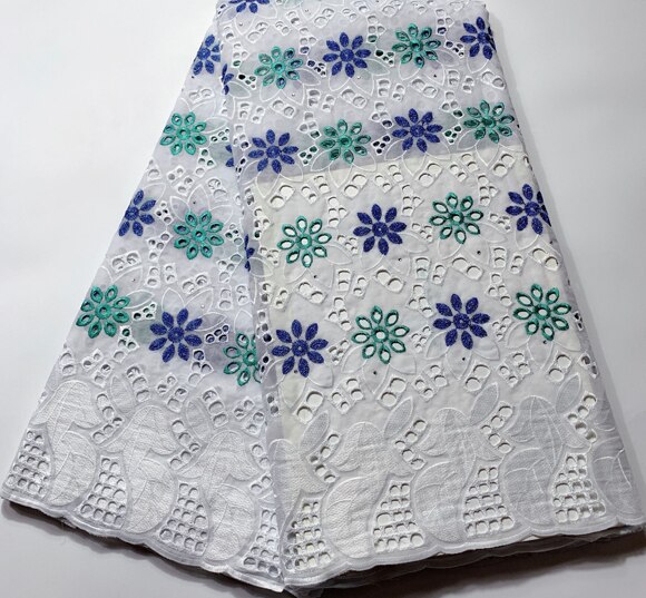 5 yard Swiss lace fabric  latest with stock embroidery African cotton fabrics Swiss voile lace popular Dubai style YSH065: AS PIC5
