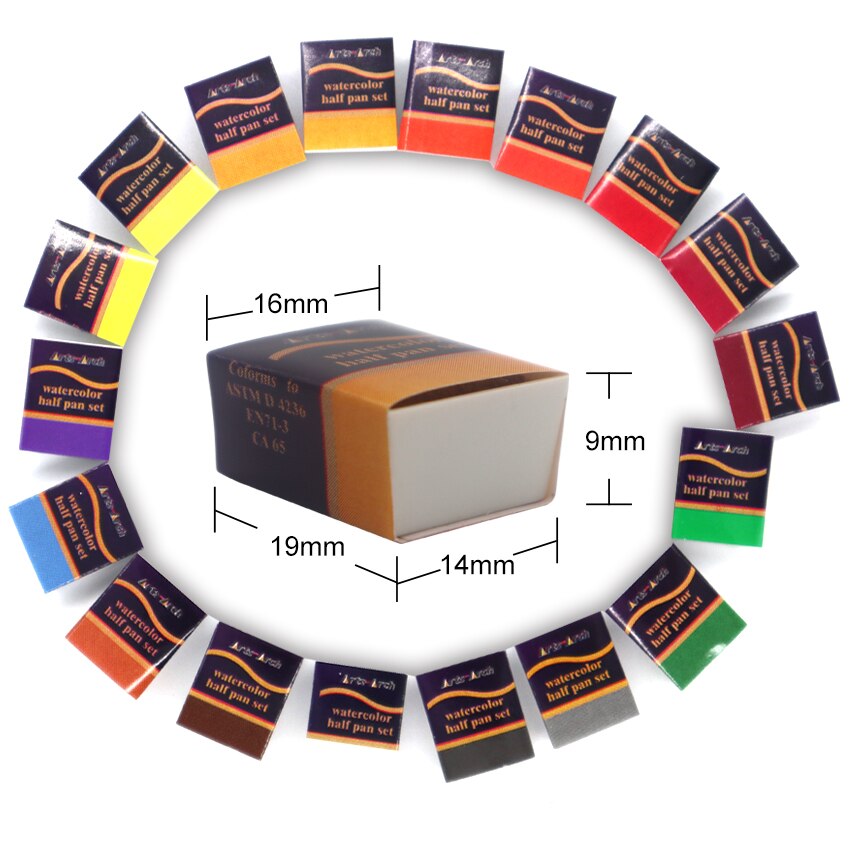 SeamiArt 12/24Color Solid Watercolor Pan Paint Set Portable Tin Box Watercolor Pigment for Drawing Watercolor Paper Art Supplies