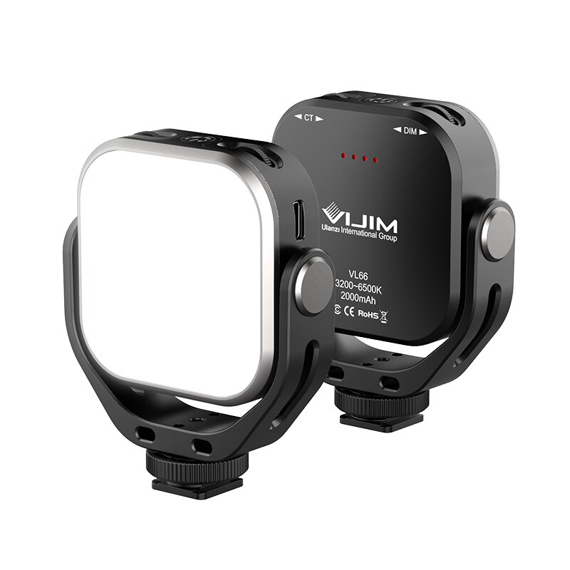 Ulanzi vijim vl66 ajustável led luz de vídeo com 360 rotação suporte montagem rechargable dslr slr luz preenchimento móvel: Default Title