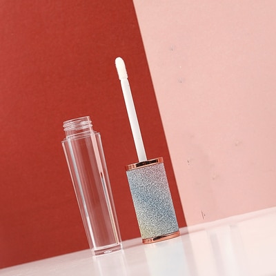 Tube vide pour Gloss à lèvres 6ml avec capuchon rose pailleté, bouteille en plastique pour Gloss à lèvres, flacon d'échantillon, conteneur de cosmétiques, outil de maquillage de beauté 1 pièce