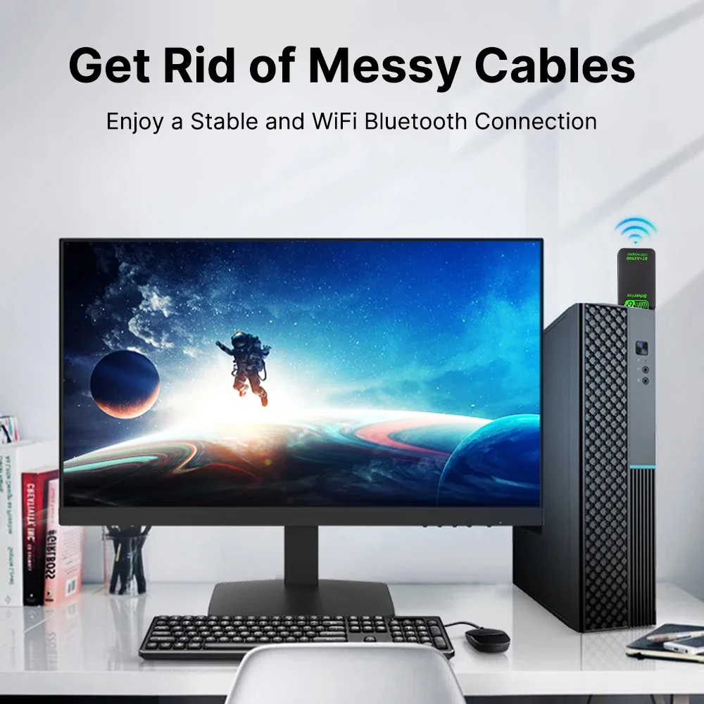 Bluetooth 5.4 WiFi 6 AX900 WiFi USB Adapter Wireless Network Card 2.4G 5GHz Wi-Fi Receive USB For PC Laptop Win10 11