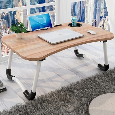 Mini Bed Special Foldable Portable Laptop Desk Small Study Table Multifunctional Small Table desks for bedroom: Chocolate