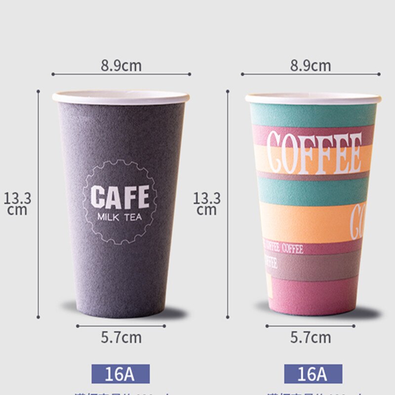 50 Stuks Dikker Schuim Wegwerp Koffie Cup 16Oz 500Ml Wedding Party Liefde Drinken Isolatie papier Cup Met Deksel