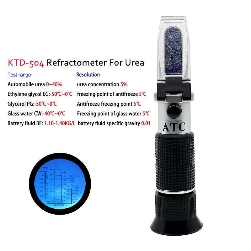 Refraktometer Für Auto Harnstoff Frostschutz Propylen Glykol Automobil Ethylen Glykol Glas Wasser Batterie Flüssigkeit SG 0.2% skala wert: Pro Wagen KTD-504