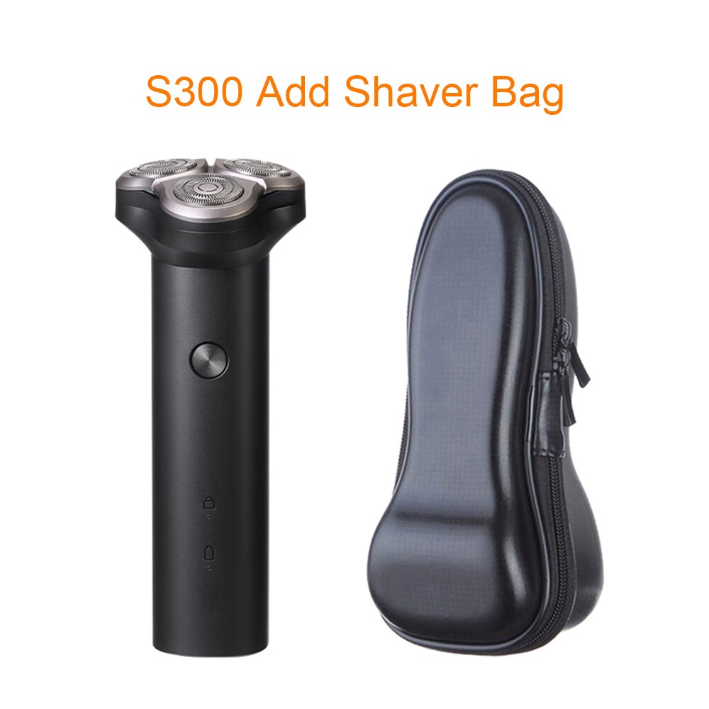 Xiaomi-Afeitadora eléctrica Mijia S300, nueva afeitadora con 3 cabezales, afeitadora IPX7 en seco y mojado, afeitadora de barba, afeitadora con cuchilla lavable,: S300 Add Shaver Bag