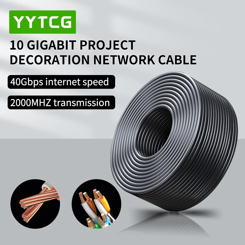 Ethernet Cable CAT8 40Gbps 2000MHz CAT 8 Networking Shield PS 4 Router RJ45 Cable Home Ethernet Internet Lan Cord Laptops