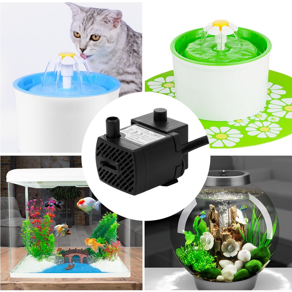 Mini Waterpomp 220-240v ultra-stille Pomp Fontein Waterpomp Met Netsnoer Ip68 Aquarium Fish tank Kat Huisdier Fontein