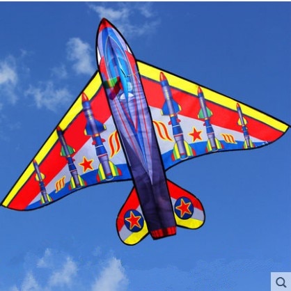 Cometa avión/cometas con manilla y línea para niños, deportes divertidos al aire libre, 63 pulgadas,