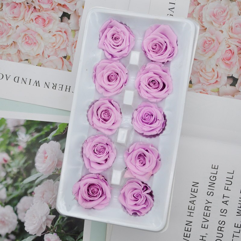 10 st/kartong 4cm konserverade blommor ros blomma odödlig ros alla hjärtans dag evigt liv blomma nivå b: 7