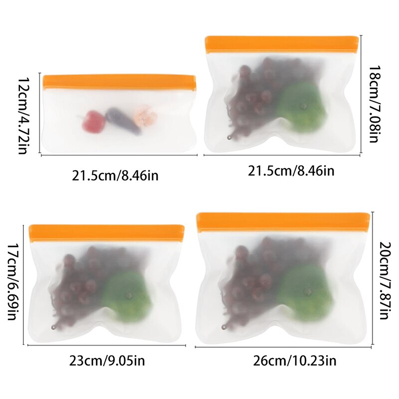 Silicone Food Storage Containers Leakproof Containers Reusable Stand Up Zip Shut Bag Cup Fresh Bag Food Storage Bag Fresh Wrap