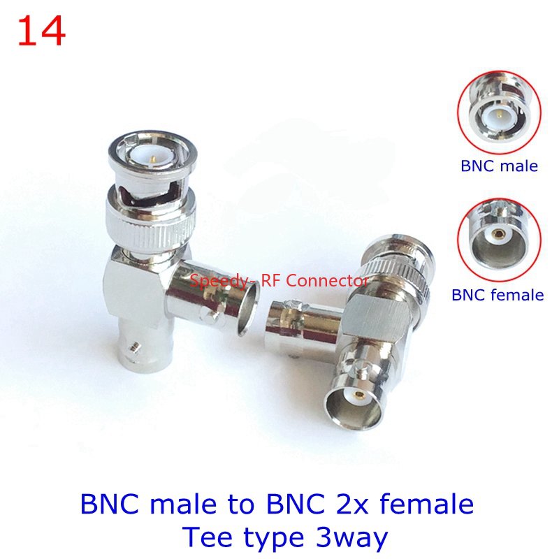 Conector divisor Q9 tipo T de 3 vías y 4 vías, conector BNC a BNC macho hembra, adaptador Coaxial RF, cobre y latón, rápida, 1 piezas: Negro