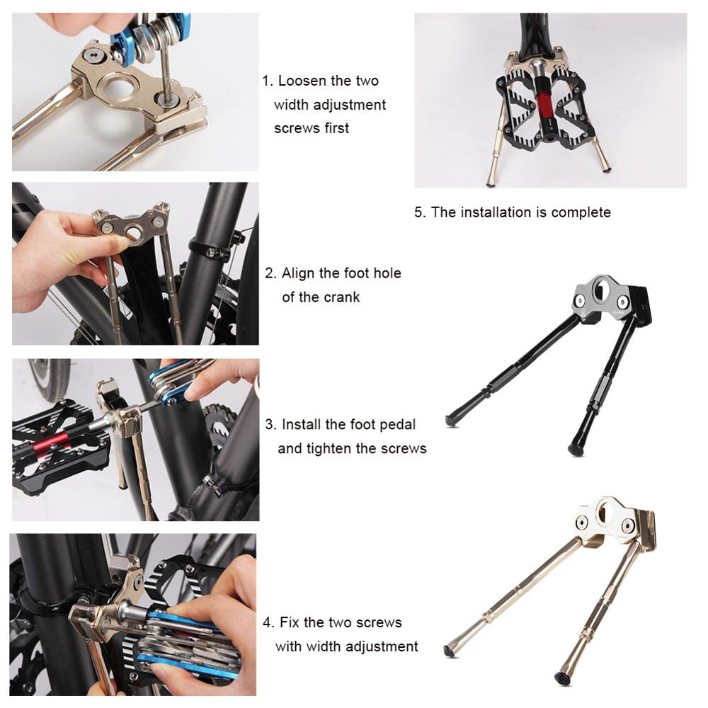 Mountain Bike Road Adjustable Crank Bike Stand Pedal Support Bracket Adjustable MTB Road Bicycle Kickstand Parking Rack Support