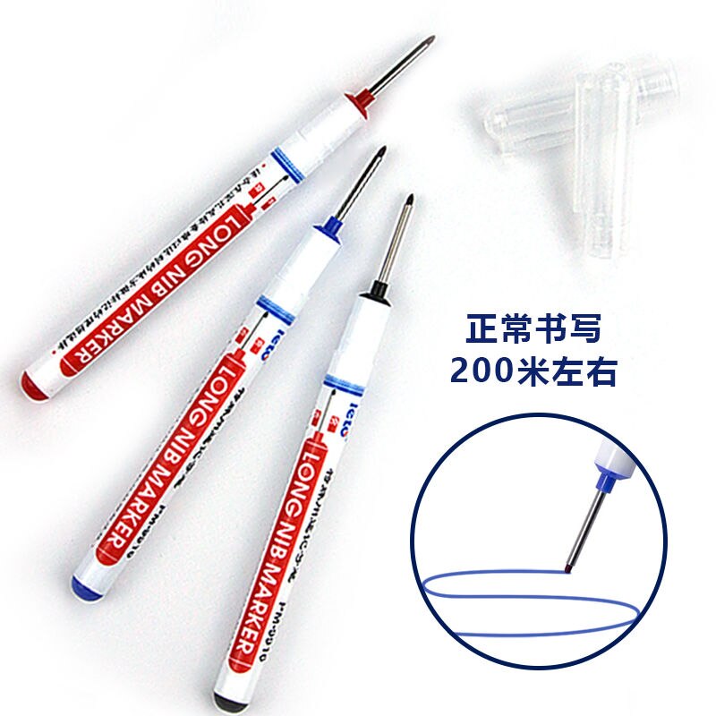 Stylo de marquage à tête longue pour chantier, 1 pièce, décoration, menuiserie pour trou profond, carreaux de céramique, stylo spécial à poinçon allongé