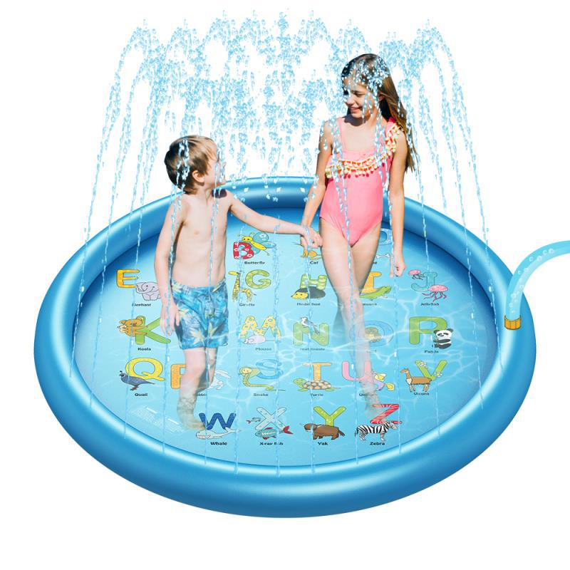 Splashez 3- i -1 sprinkler til børn, sprøjtepude og svømmepøl til læring - sprinklerbad til børn , 60 '' oppusteligt vand