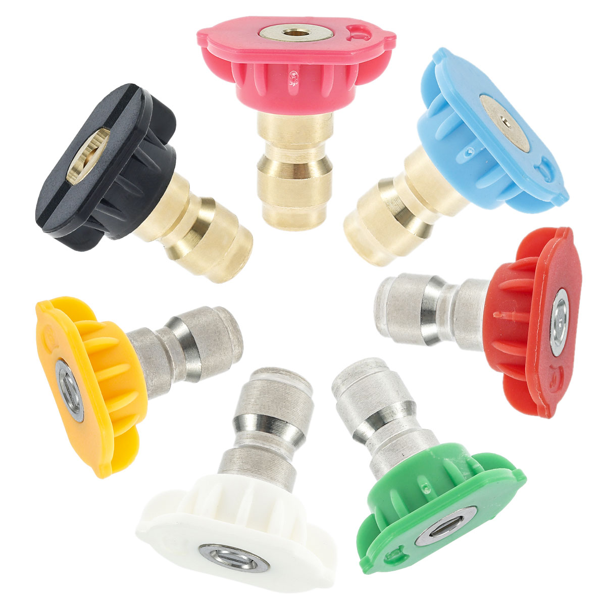 High Pressure Cleaner Washer Spray Nozzle Tips 7pcs Pressure Washer Nozzle 4000 Psi Quick Connect with Pedestal Set