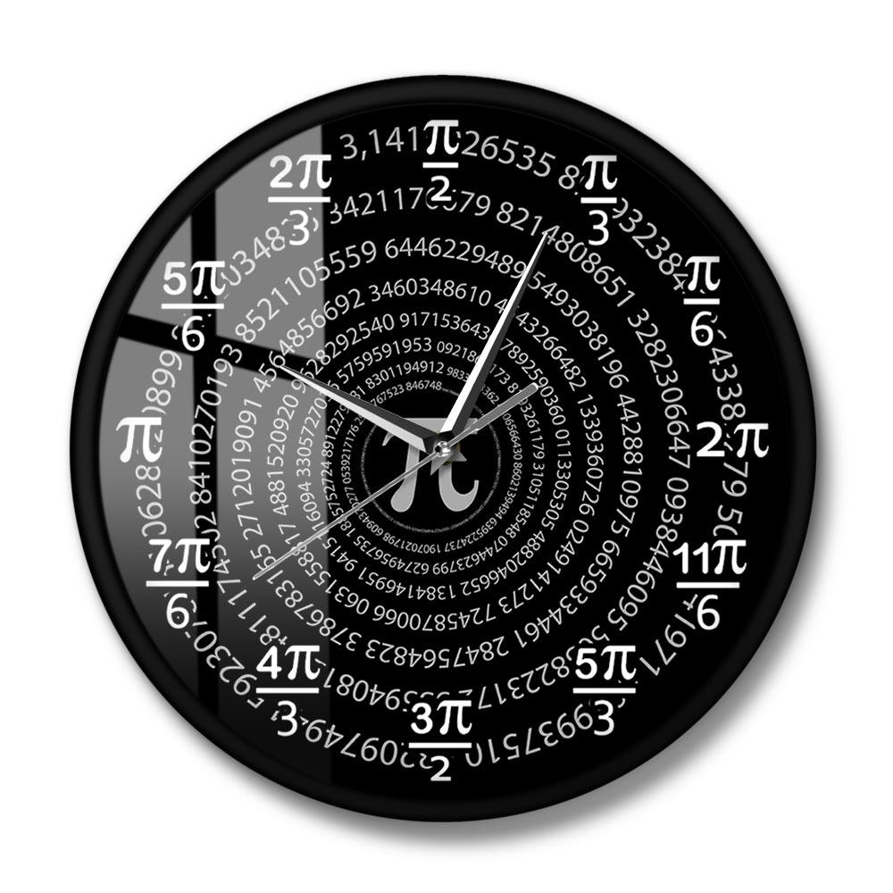 Pi 3.14 Wiskunde Wandklok Klaslokaal Muur Decor Math Wetenschap Wall Art Decoratieve Muur Horloge Pi Dag Math Liefhebbers
