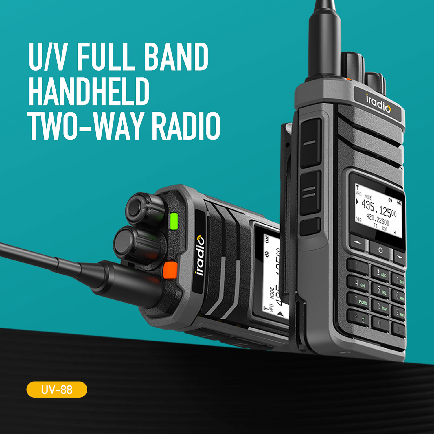 Iradio UV-88 Multi Band Ham Radio HF UHF VHF Walkie Talkie AM USB LSB CW CB LW MW SW SSB RX 1024Ch USB-C Batteria RT-860 Variante