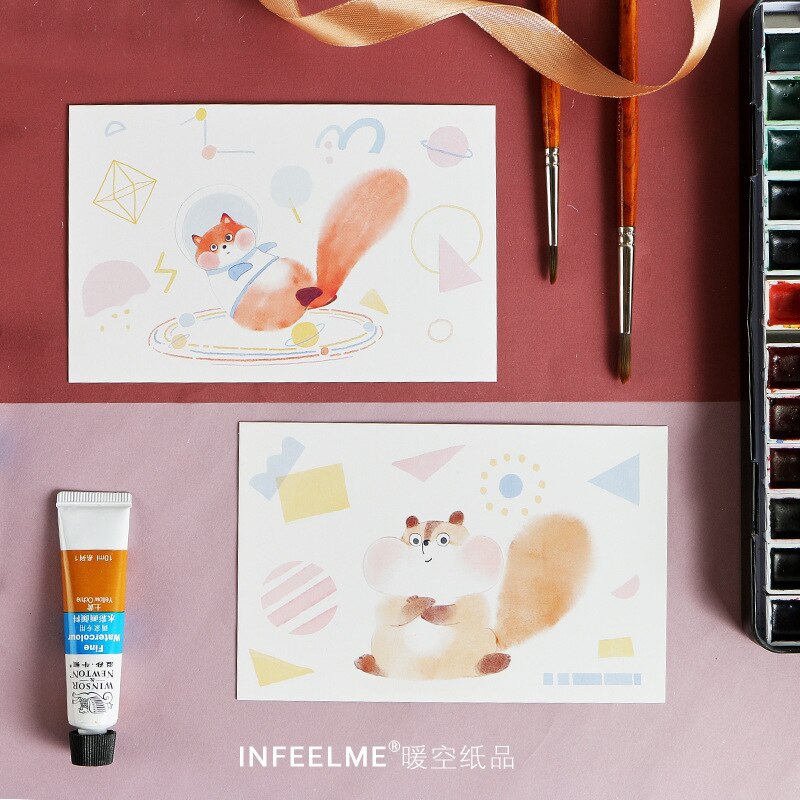 30 Sheets/Set Eternal Love Series Paper Postcard Cute Animals Greeting Card Birthday Card Message Card