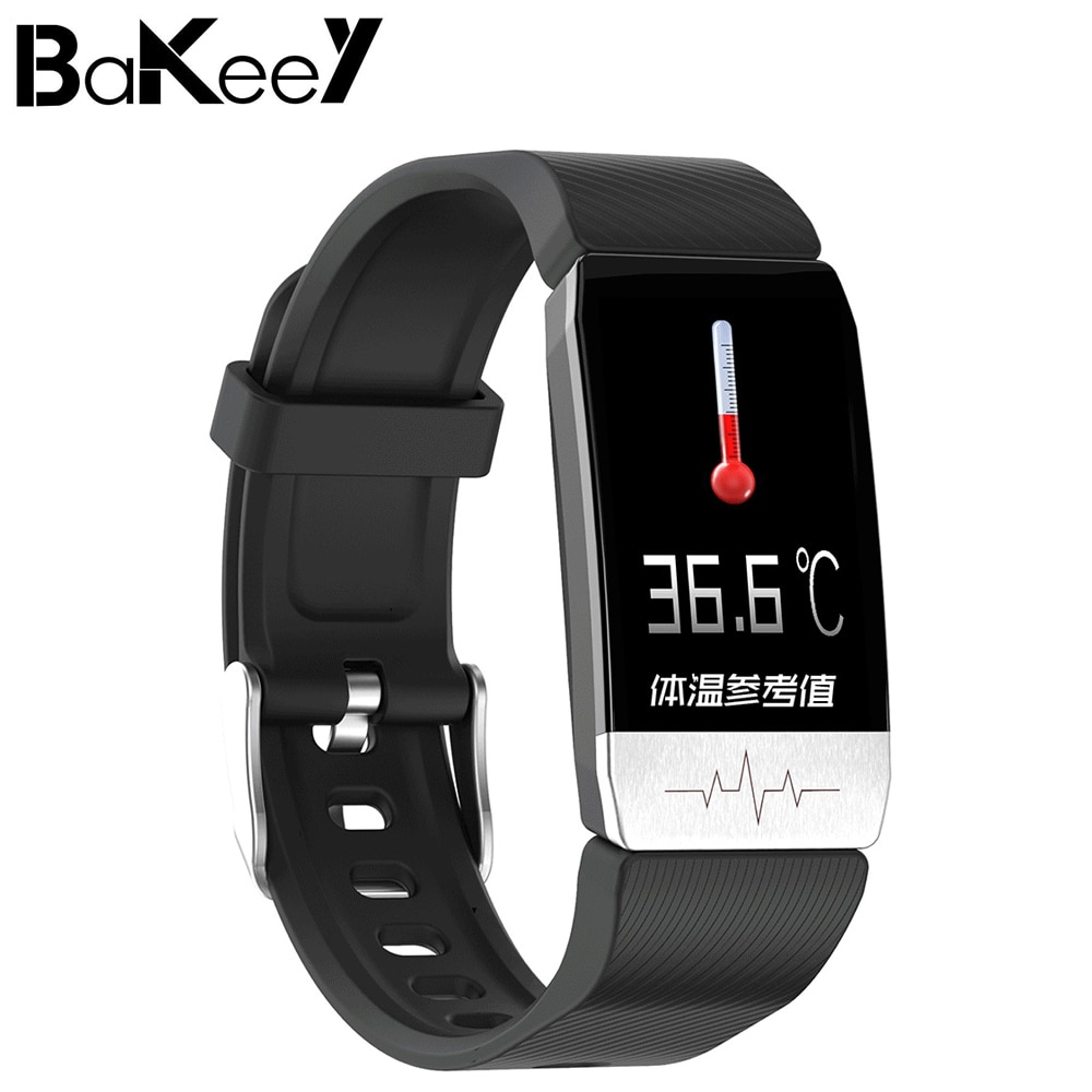 Bakeey T1 Thermometer Temperatuur Meting Ecg Gezondheid Monitor Smartband Run Route Track Muziek Helderheid Controle Smartwatch