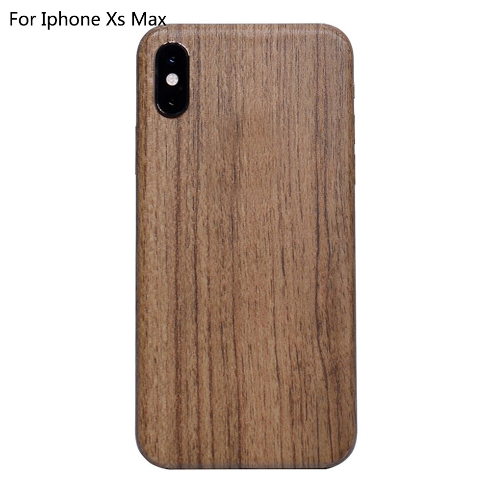 Película Anti arañazos de PVC Vintage cubierta completa removible de grano de madera teléfono pegatina accesorios pieles de protección trasera para IPhone X Xr
