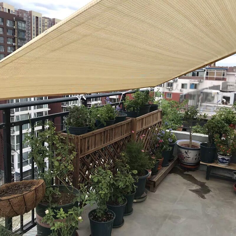 Beige 90% Sun Shade Rate Net Thick High Density Partly Waterproof Home Garden Awning Fishpond Sunblock Flowers Sunscreen Window