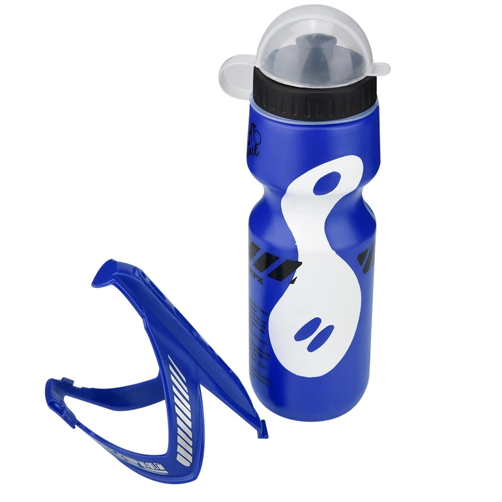 Polyethyleen Duurzaam 650 Ml Anti-Lek Water Fles Met Fiets Bidonhouder Kooi Beugel Voor Fietsen Mountainbikes: Marineblauw