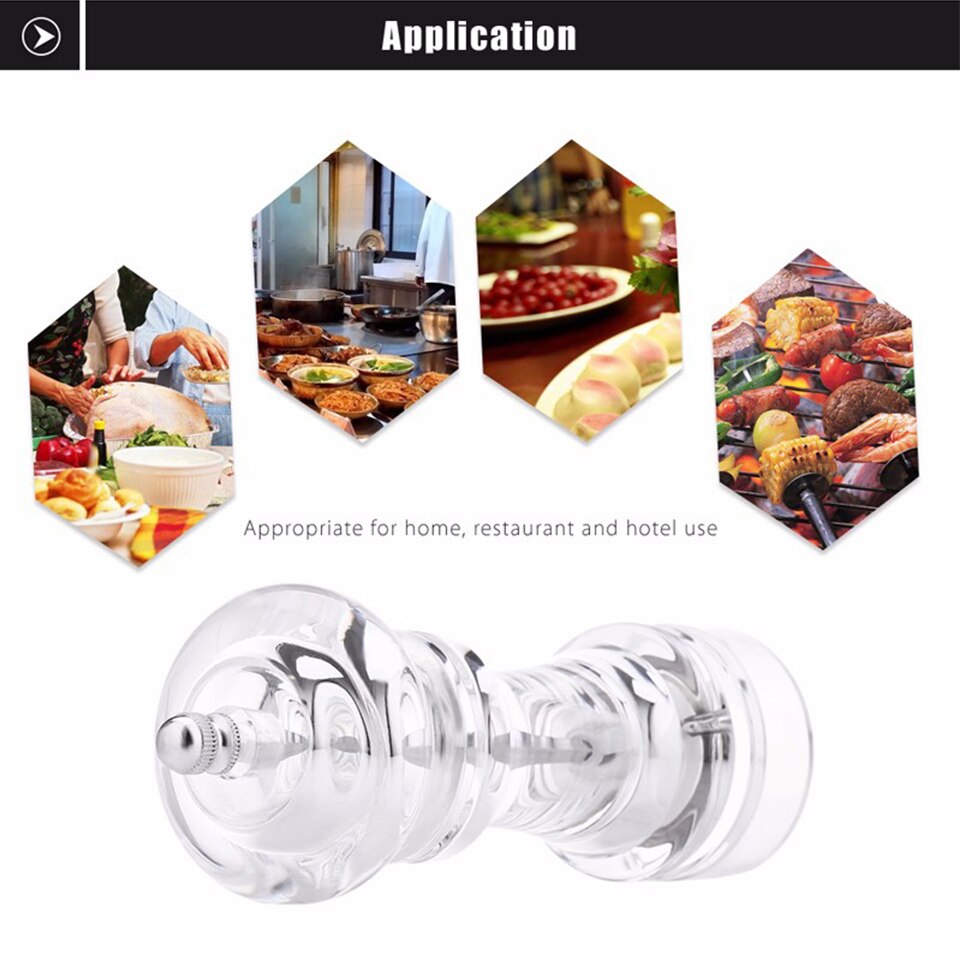 Molinillo acrílico de sal, pimienta, molinillo Manual de pimienta, molinillo para sal y especias, herramienta de molienda transparente, molinillo de pimienta para condimentos