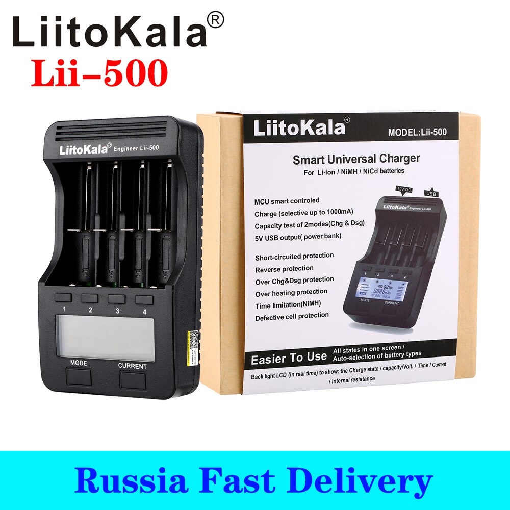 Liitokala Lii-500 Lii-500S Lii-600 Lcd 3.7V 1.2V 18650 26650 16340 14500 10440 18500 Batterij Lader: lii500