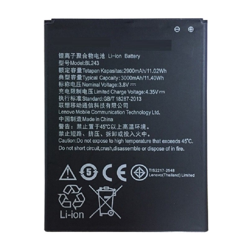 BL243 Batterij Voor Lenovo Citroen K3 Note Batterij K50-T5 A7000 A5500 A5600 A7600 Batterijen