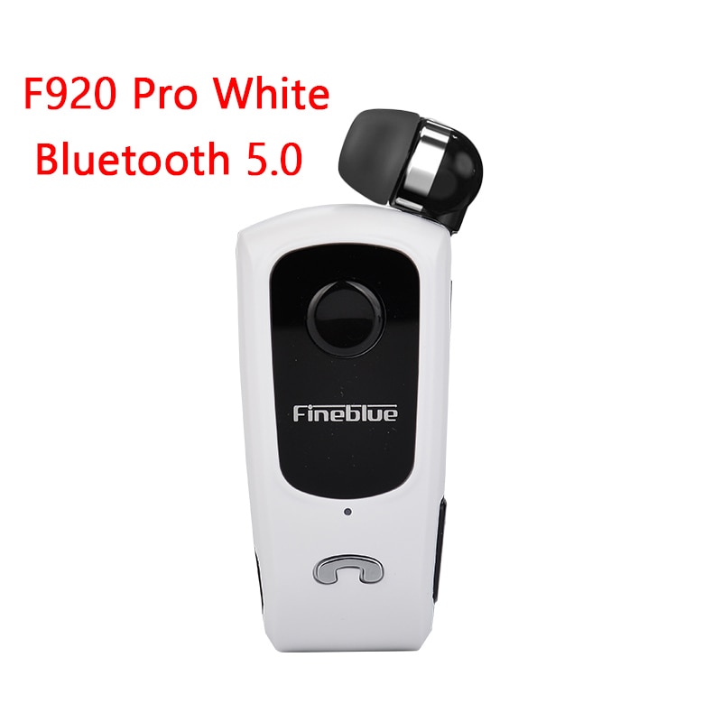 Fineblue F920 Pro Mini Earphone Bluetooth 5.0 Retractable Headset Wireless Clip for iPhone SAMSUNG Bluetooth-headphone Sports: White no box