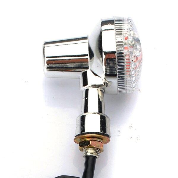 2x Front & Rear Chrome Universal Motorcycle Turn Signals Indicators Lights Amber