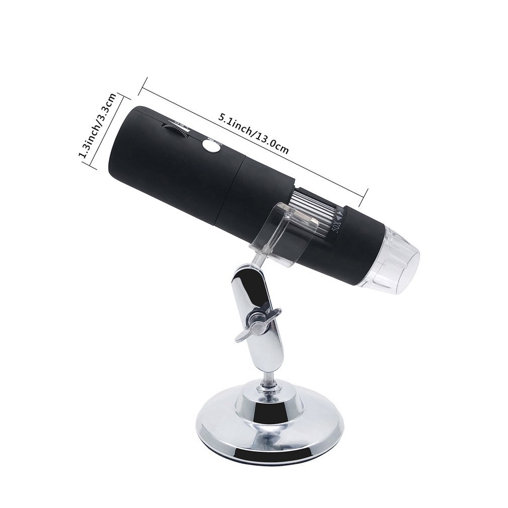 Mini microscopio digitale portatile Wireless 2MP HD WIFI 50 ~ 1000X 8LED microscopio elettronico a Base rotante luminosità regolabile