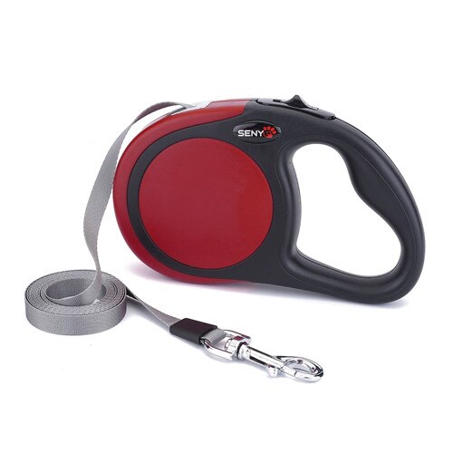 Dog Leash Retractable Automatic Extending Puppy Walking Running Leads 3M/5M Premium Durable Dog Traction Rope Belt Pet Leash: red / 5M