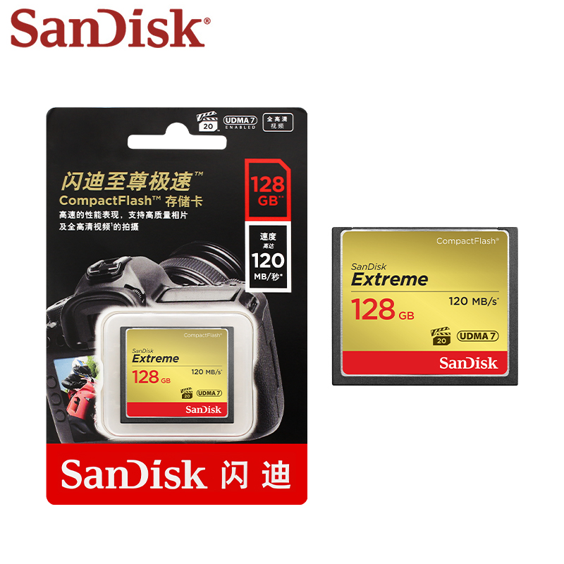 SanDisk Extreme CompactFlash Memory Card vpg 20 CF Card 32GB 64GB 128GB UDMA7 Original Flash Card for Camera