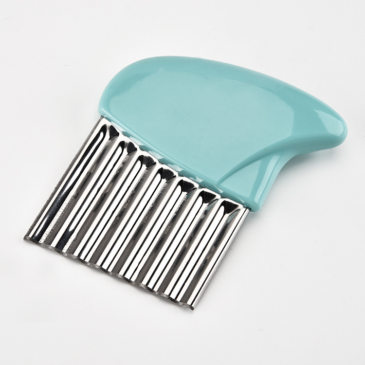 Wave Onion Potato Slicer Cutter Wrinkled French Fries Salad Corrugated Cutting Chopped Potato Slices Knife для кухни Gadgets: Blue